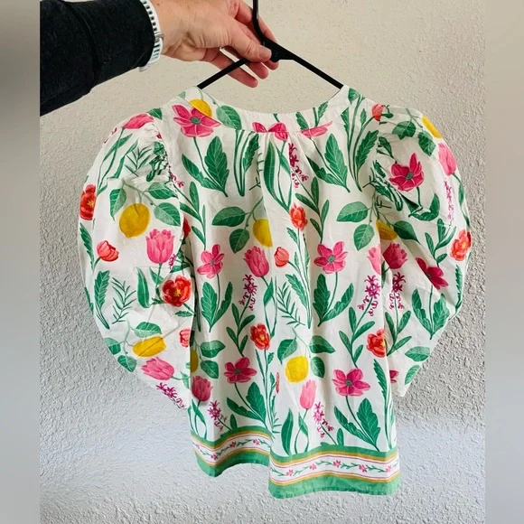 Floral Spring Puff Sleeve Blouse - Picture 7 of 10